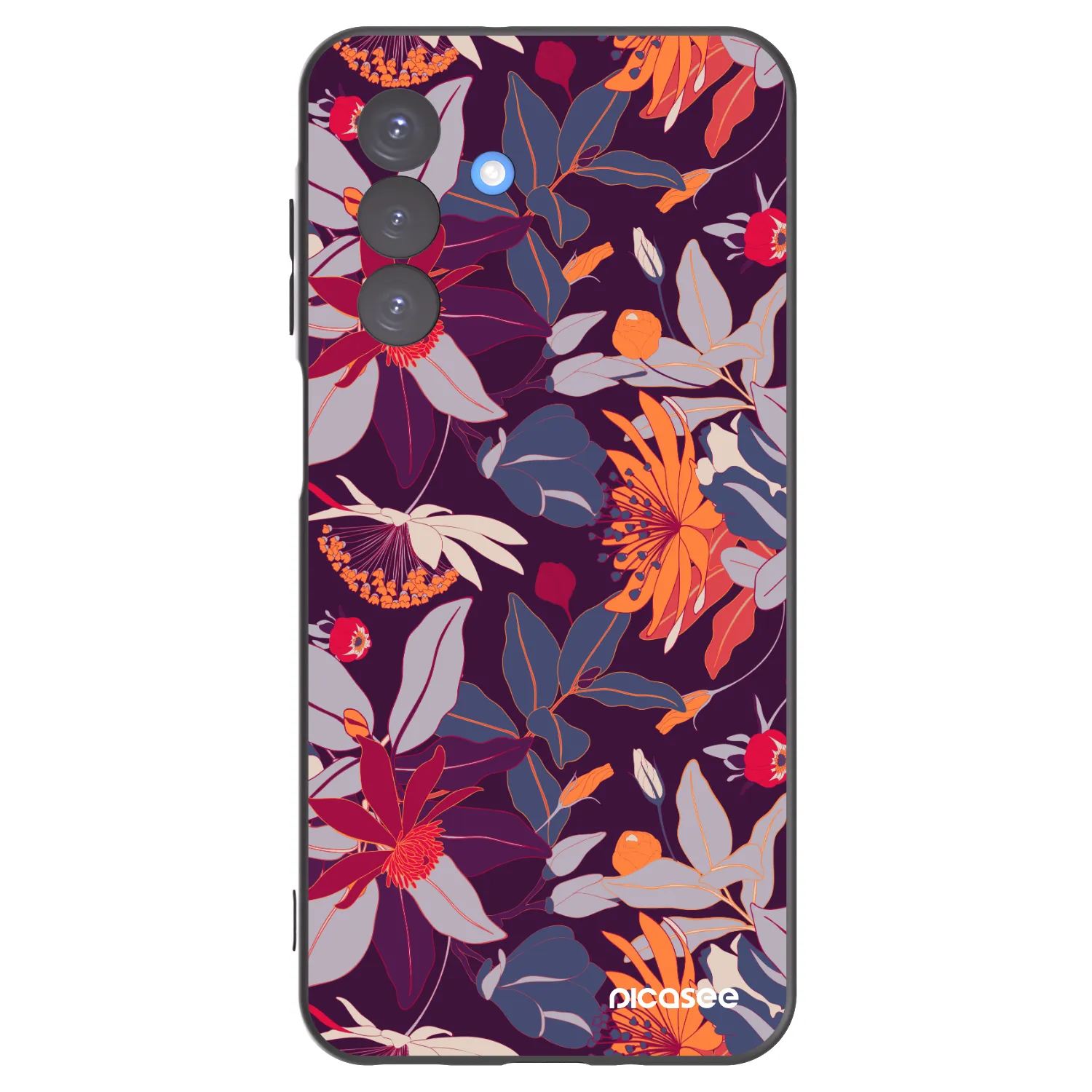 Picasee Samsung Galaxy A17 5G Hülle - Schwarzes Silikon - Purple Leaf