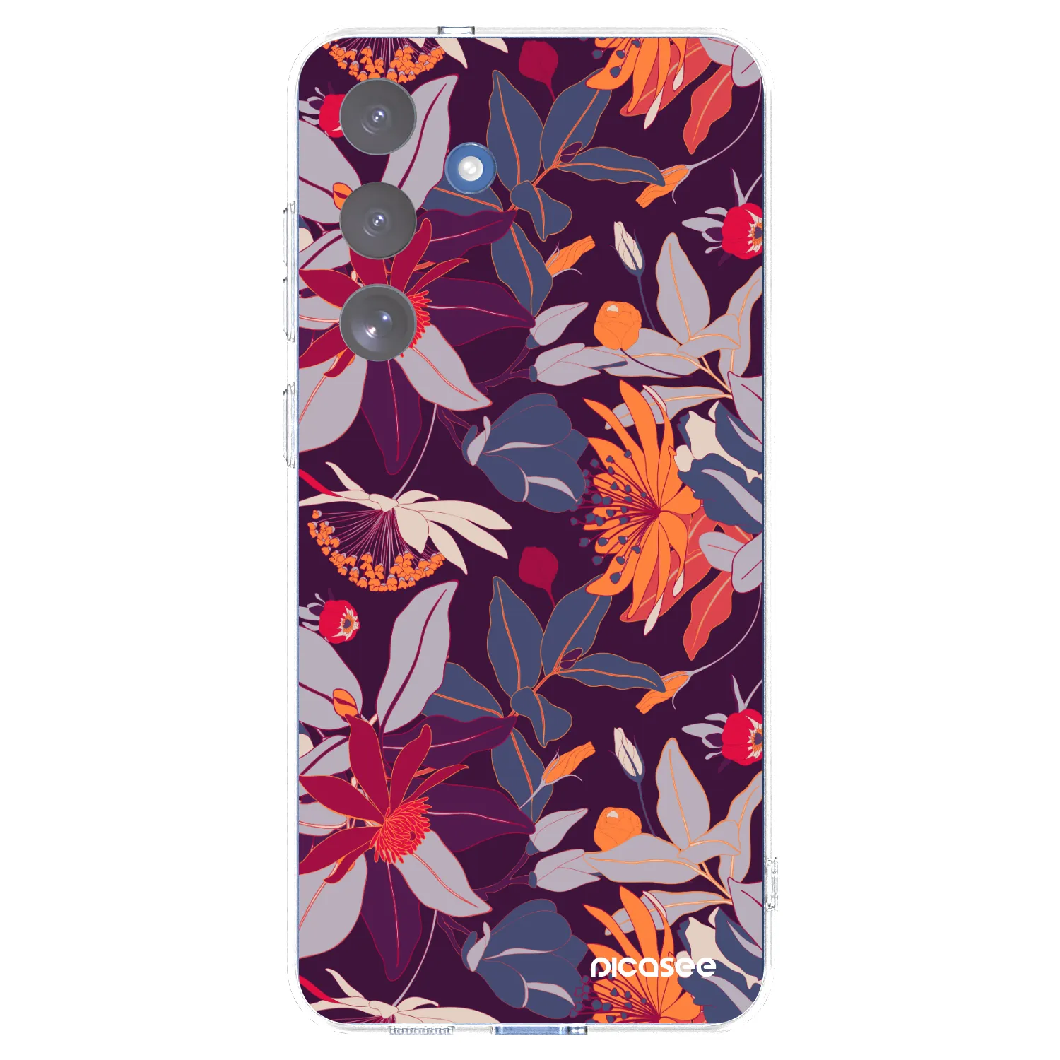 Picasee Samsung Galaxy S25 FE 5G Hülle - Transparentes Silikon - Purple Leaf