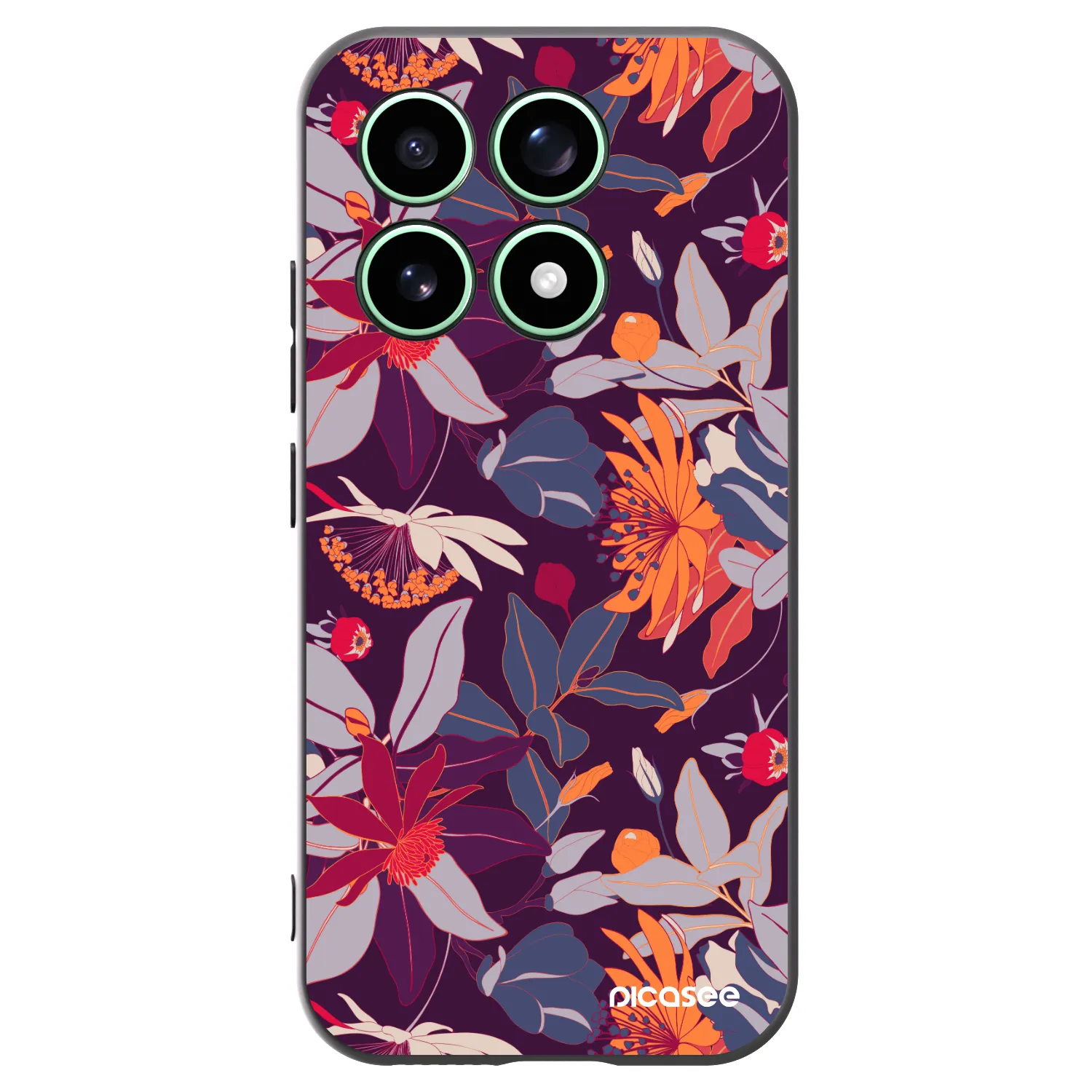 Picasee Xiaomi 17 Hülle - Schwarzes Silikon - Purple Leaf