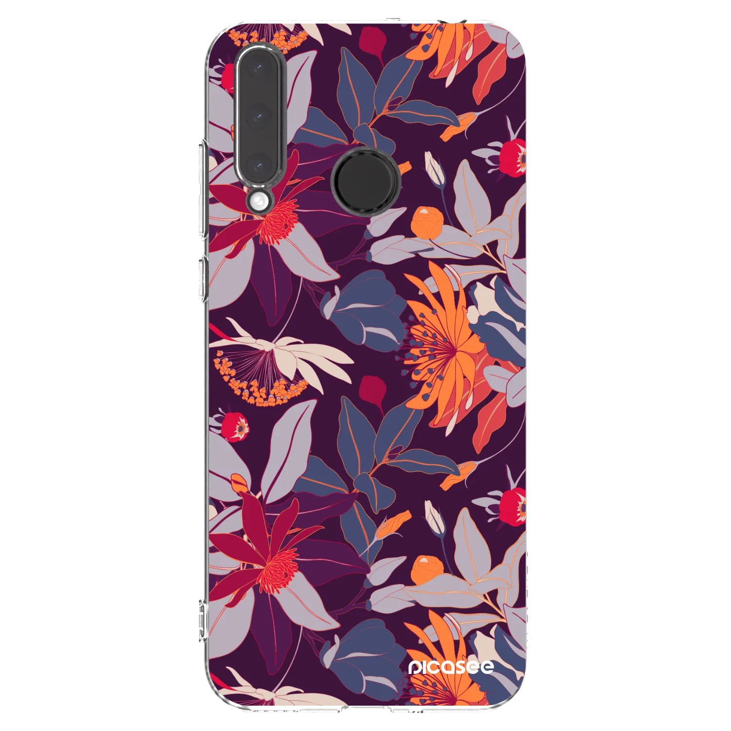 Picasee Honor 20 Lite Hülle - Transparentes Silikon - Purple Leaf