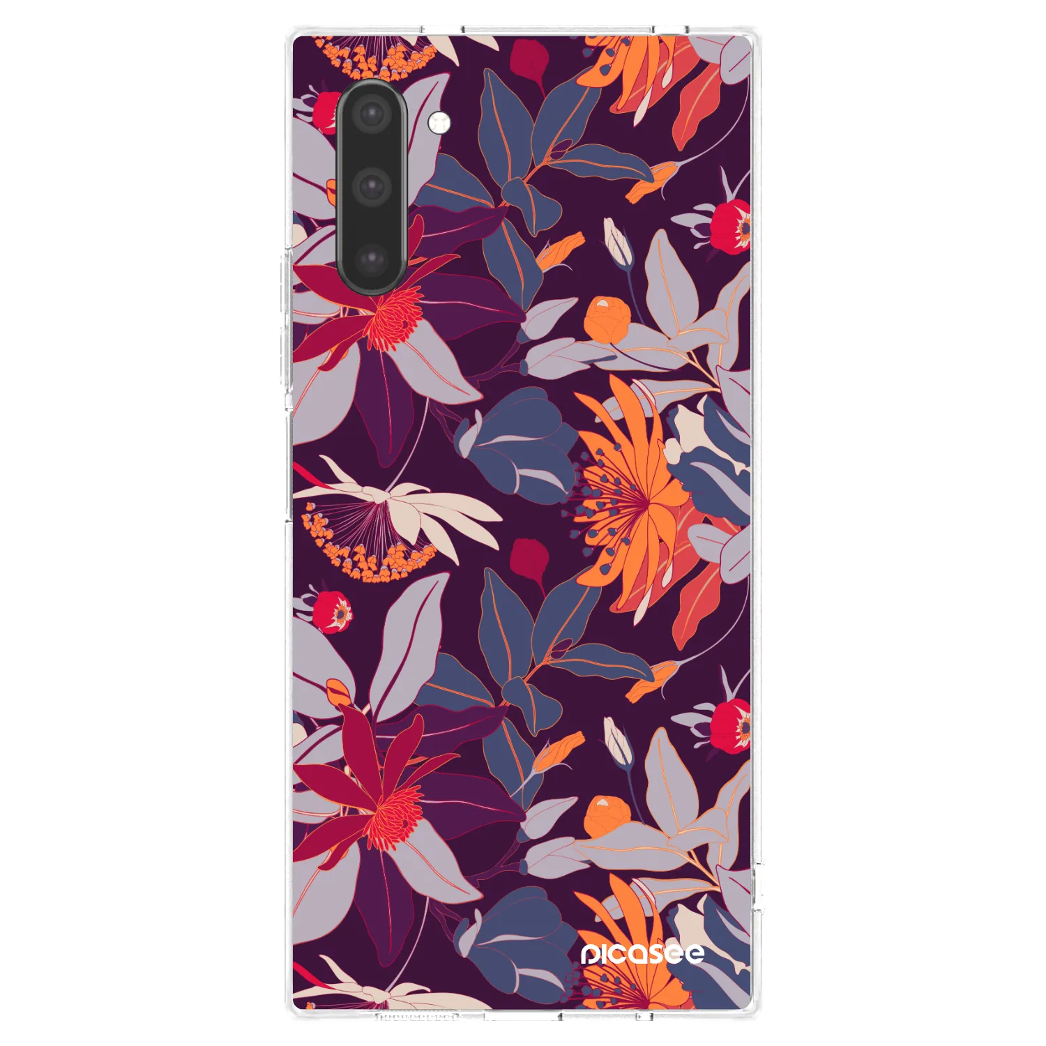 Picasee Samsung Galaxy Note 10 N970F Hülle - Transparentes Silikon - Purple Leaf