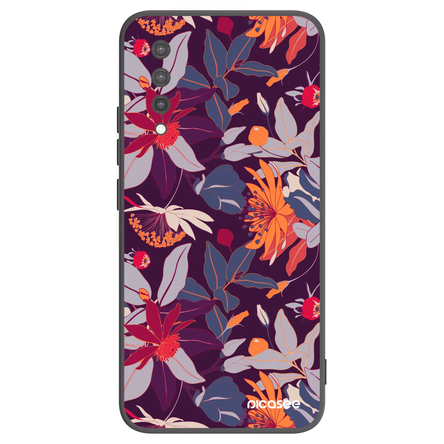 Picasee Xiaomi Mi 9 Lite Hülle - Schwarzes Silikon - Purple Leaf