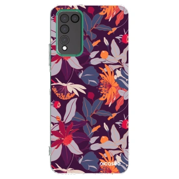 Picasee Honor 10X Lite Hülle - Transparentes Silikon - Purple Leaf