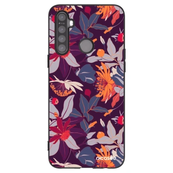 Picasee Realme 6i Hülle - Schwarzes Silikon - Purple Leaf