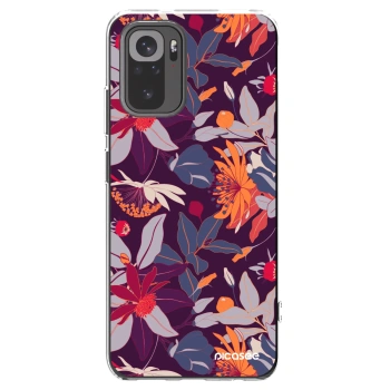 Picasee Xiaomi Redmi Note 10S Hülle - Transparentes Silikon - Purple Leaf