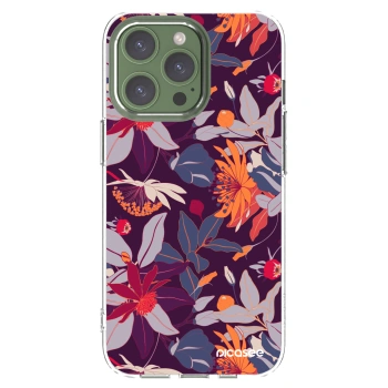 Picasee Apple iPhone 13 Pro Hülle - Transparentes Silikon - Purple Leaf