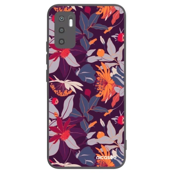 Picasee Xiaomi Redmi Note 10 5G Hülle - Schwarzes Silikon - Purple Leaf