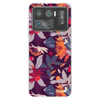 Picasee Xiaomi Mi 11 Ultra Hülle - Transparentes Silikon - Purple Leaf