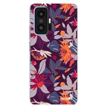 Picasee Xiaomi 11T Pro Hülle - Transparentes Silikon - Purple Leaf