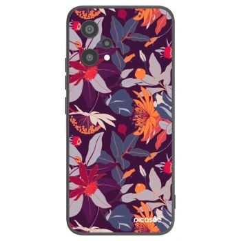 Picasee Realme 9 Pro 5G Hülle - Schwarzes Silikon - Purple Leaf