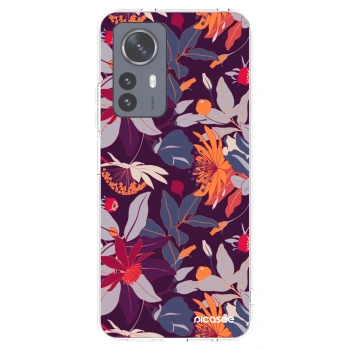 Picasee Xiaomi 12 Pro Hülle - Transparentes Silikon - Purple Leaf