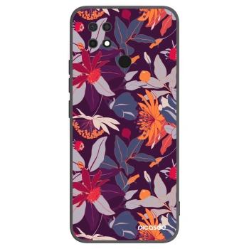 Picasee Xiaomi Redmi 10C Hülle - Schwarzes Silikon - Purple Leaf