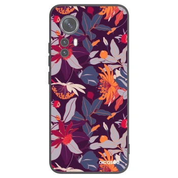 Picasee Xiaomi 12X Hülle - Schwarzes Silikon - Purple Leaf