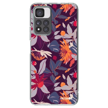 Picasee Xiaomi Redmi Note 11 Pro+ 5G Hülle - Transparentes Silikon - Purple Leaf