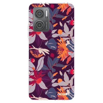 Picasee Xiaomi Redmi 10 5G Hülle - Transparentes Silikon - Purple Leaf