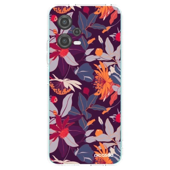 Picasee Xiaomi Poco X5 Hülle - Transparentes Silikon - Purple Leaf