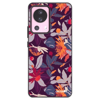 Picasee Xiaomi 13 Lite Hülle - Schwarzes Silikon - Purple Leaf