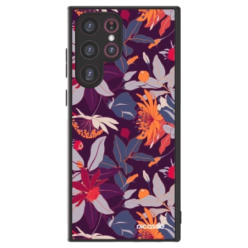 Picasee ULTIMATE CASE PowerShare für Samsung Galaxy S22 Ultra 5G - Purple Leaf