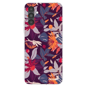 Picasee Samsung Galaxy A04s A047F Hülle - Transparentes Silikon - Purple Leaf