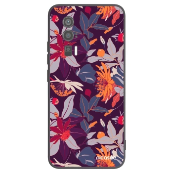 Picasee Xiaomi Poco F5 Pro 5G Hülle - Schwarzes Silikon - Purple Leaf