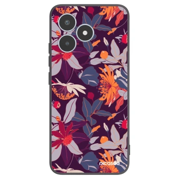 Picasee Realme C53 Hülle - Schwarzes Silikon - Purple Leaf