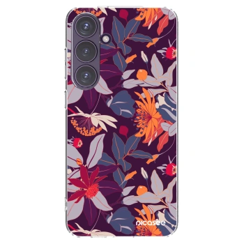 Picasee Samsung Galaxy S24+ S926B 5G Hülle - Transparentes Silikon - Purple Leaf