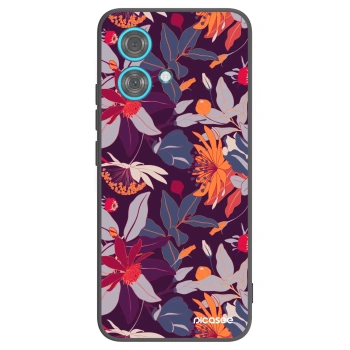 Picasee Motorola Edge 40 Neo Hülle - Schwarzes Silikon - Purple Leaf