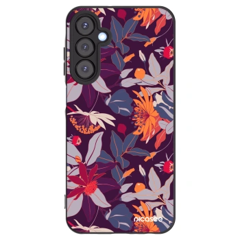 Picasee Samsung Galaxy A25 A256B 5G Hülle - Schwarzes Silikon - Purple Leaf