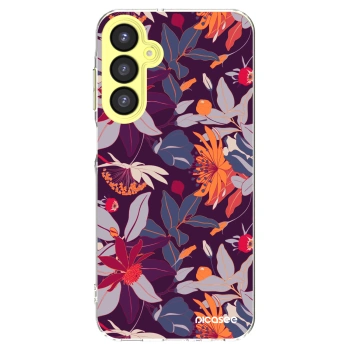 Picasee Samsung Galaxy A25 A256B 5G Hülle - Transparentes Silikon - Purple Leaf