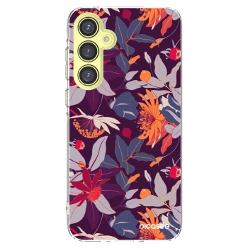 Picasee Samsung Galaxy A35 5G A356B Hülle - Transparentes Silikon - Purple Leaf