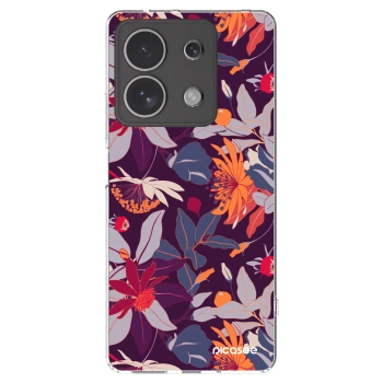 Picasee Xiaomi Redmi Note 13 4G Hülle - Transparentes Silikon - Purple Leaf