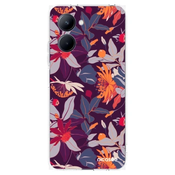 Picasee Realme C33 (2023) Hülle - Transparentes Silikon - Purple Leaf