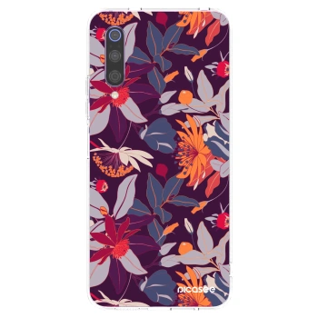 Picasee Xiaomi Mi 9 Hülle - Transparentes Silikon - Purple Leaf