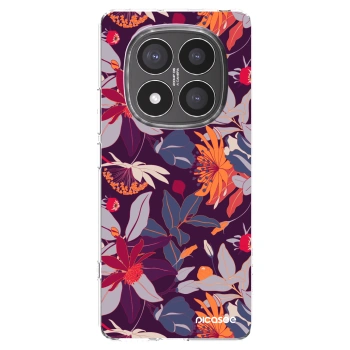 Picasee Xiaomi Redmi Note 14 Pro+ 5G Hülle - Transparentes Silikon - Purple Leaf
