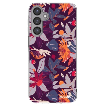 Picasee Samsung Galaxy A16 5G Hülle - Transparentes Silikon - Purple Leaf