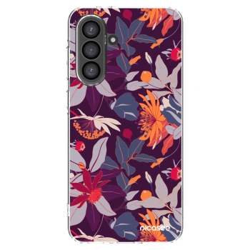 Picasee Samsung Galaxy A56 5G A566B Hülle - Transparentes Silikon - Purple Leaf