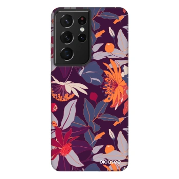 Hülle für Samsung Galaxy S21 Ultra 5G G998B - Purple Leaf