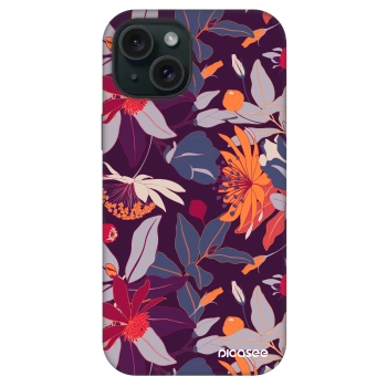 Picasee Fashion Case MagSafe für Apple iPhone 15 - Purple Leaf