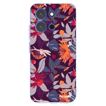 Picasee Xiaomi Redmi 15C 4G Hülle - Transparentes Silikon - Purple Leaf