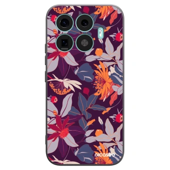 Picasee Xiaomi 17T Hülle - Schwarzes Silikon - Purple Leaf