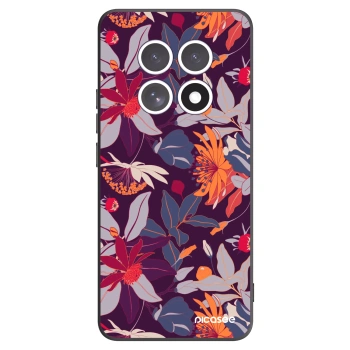 Picasee Xiaomi Redmi Note 15 5G Hülle - Schwarzes Silikon - Purple Leaf