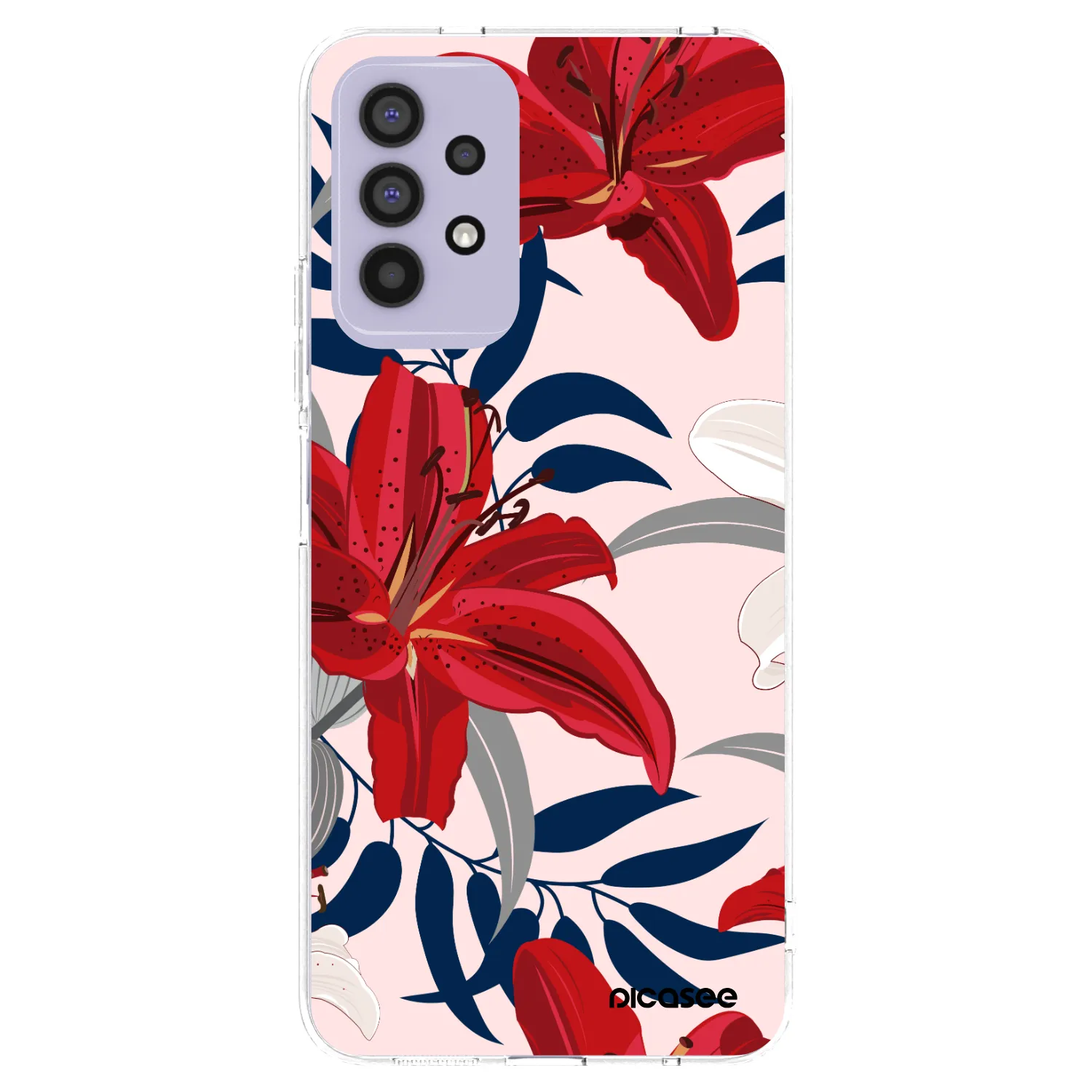 Picasee Samsung Galaxy A32 4G SM-A325F Hülle - Transparentes Silikon - Red Lily