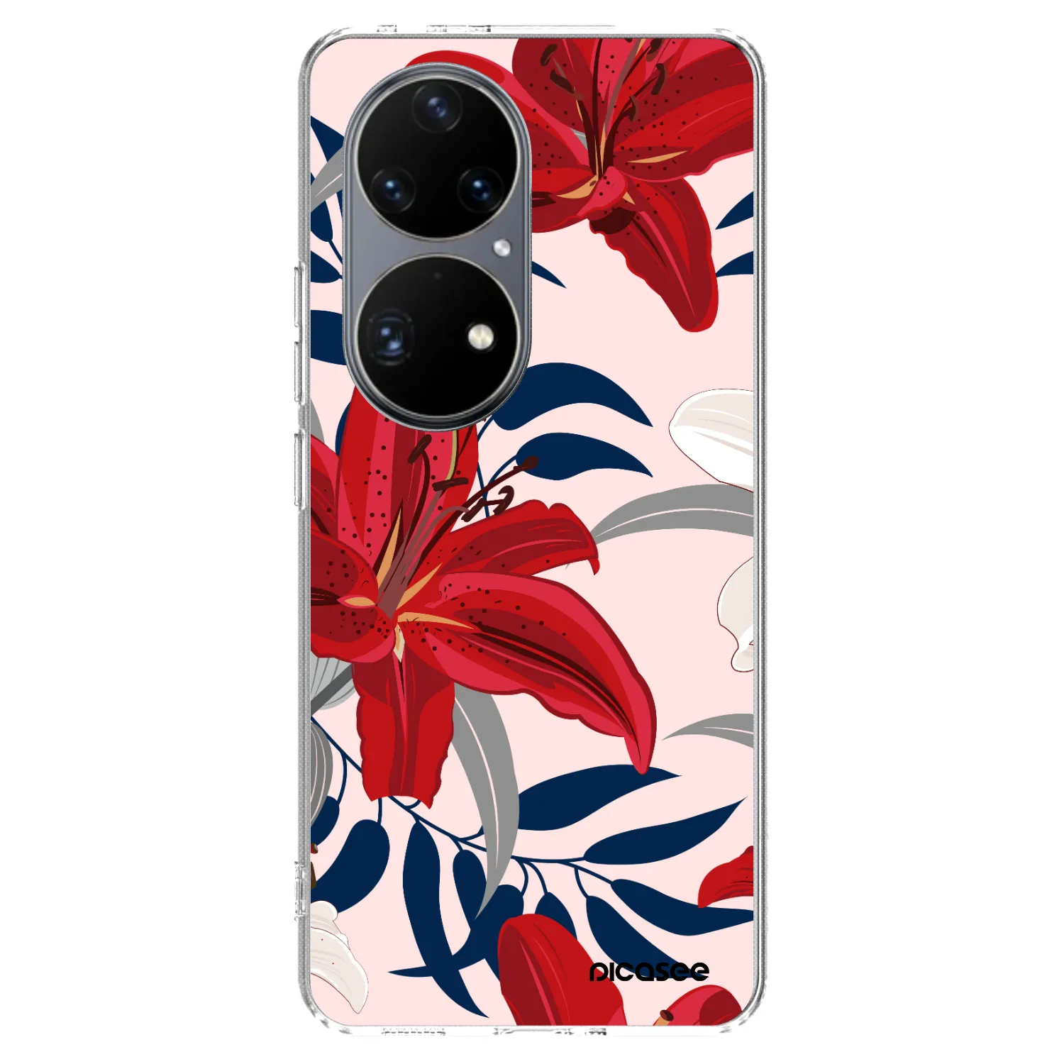 Picasee Huawei P50 Hülle - Transparentes Silikon - Red Lily