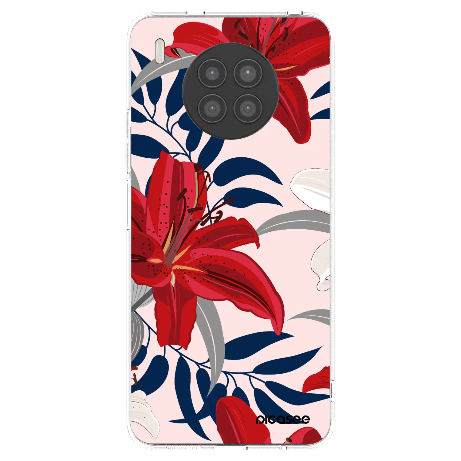 Picasee Huawei Nova 8i Hülle - Transparentes Silikon - Red Lily