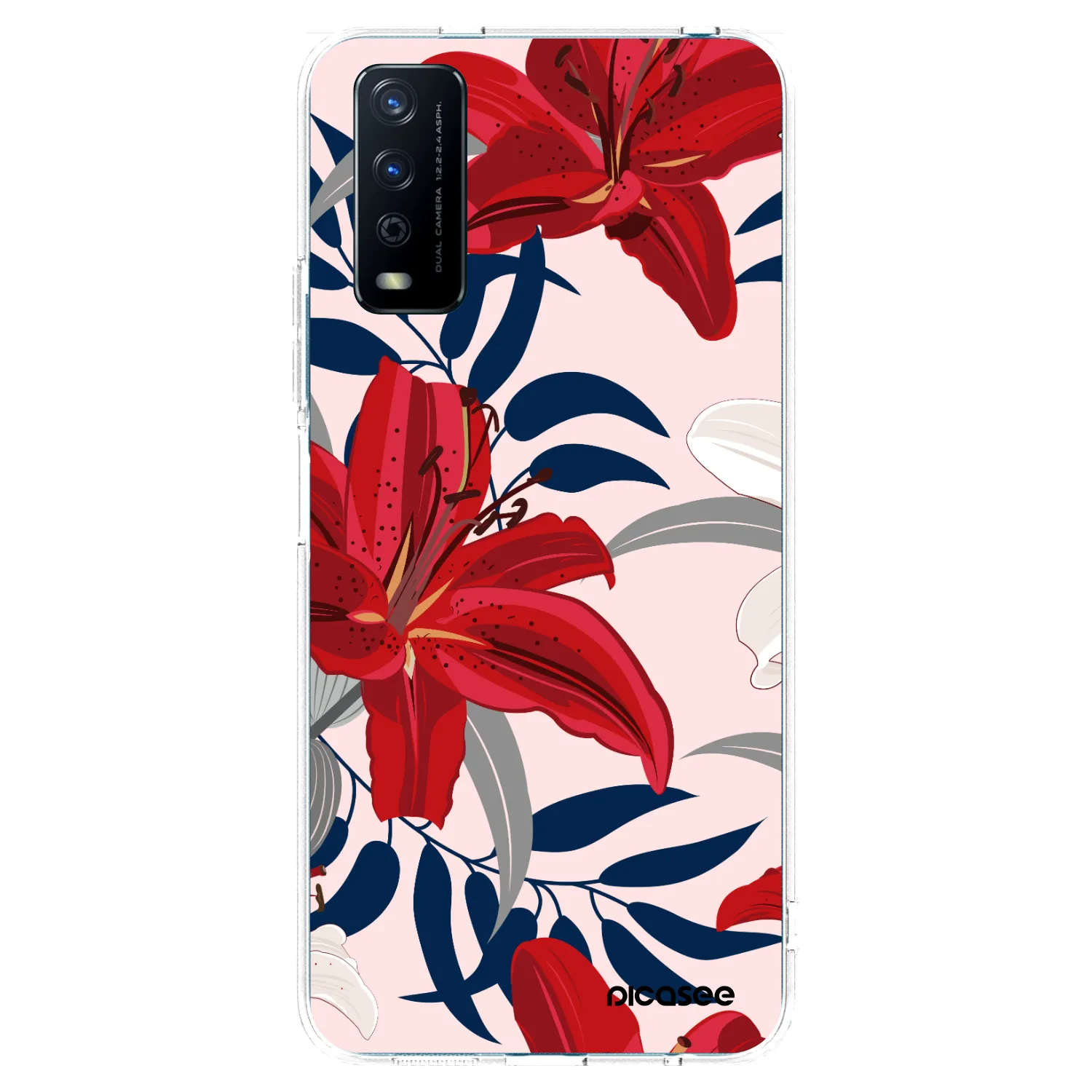 Picasee Vivo Y11s Hülle - Transparentes Silikon - Red Lily