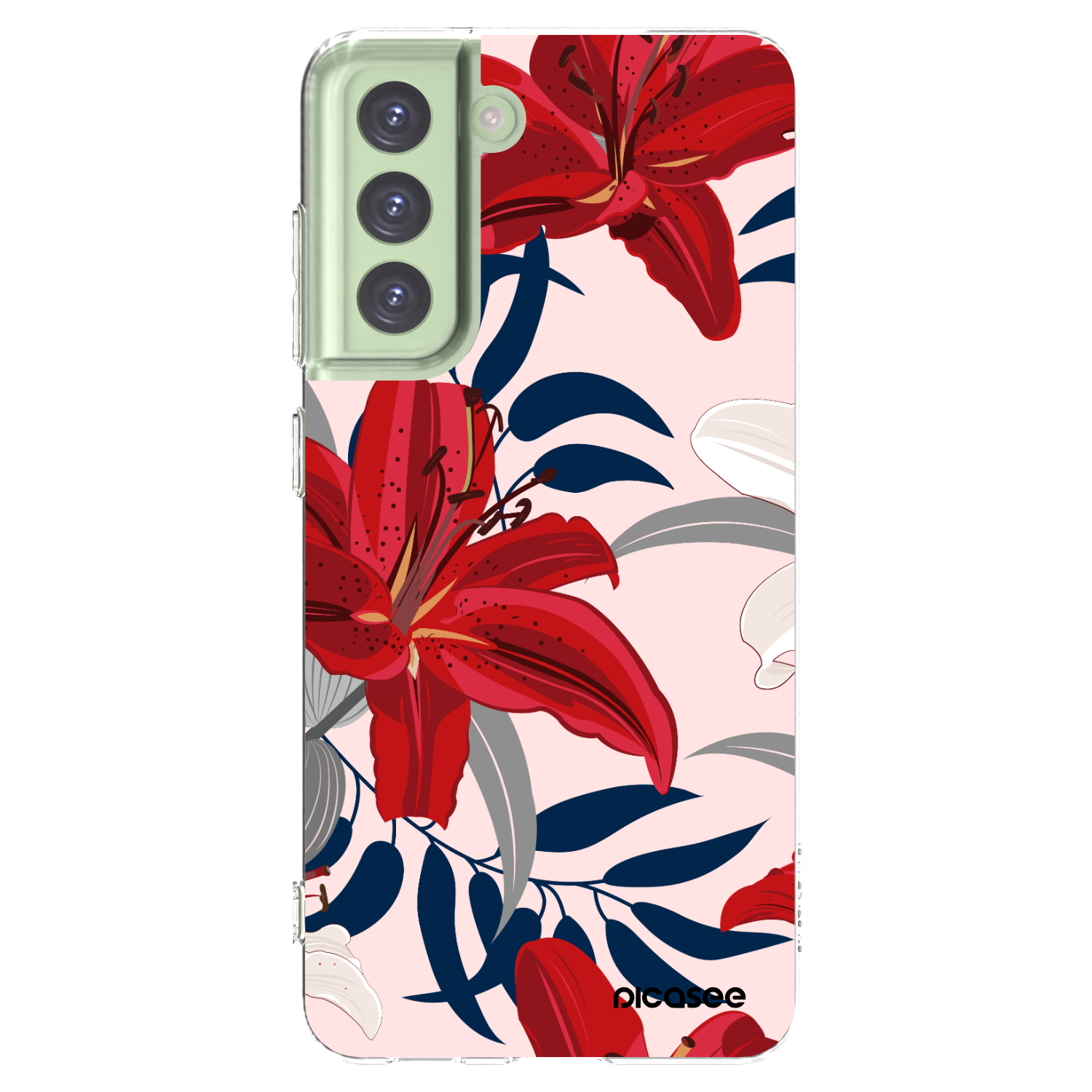 Picasee Samsung Galaxy S21 FE 5G Hülle - Transparentes Silikon - Red Lily