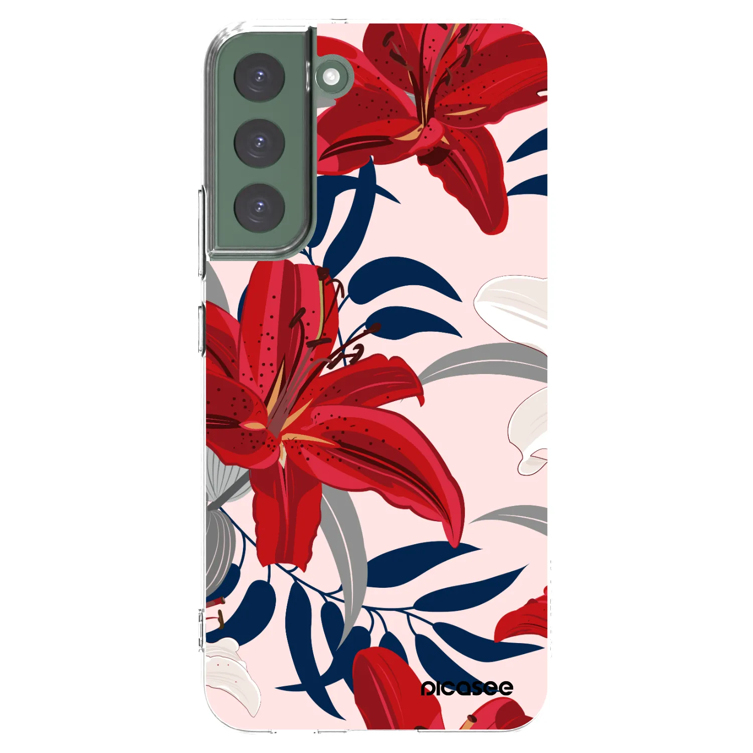 Picasee Samsung Galaxy S22+ 5G Hülle - Transparentes Silikon - Red Lily