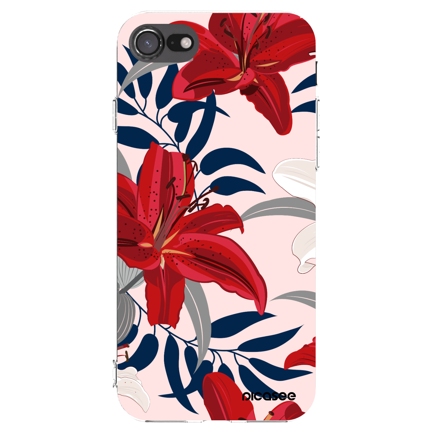 Picasee Apple iPhone SE 2022 Hülle - Transparentes Silikon - Red Lily