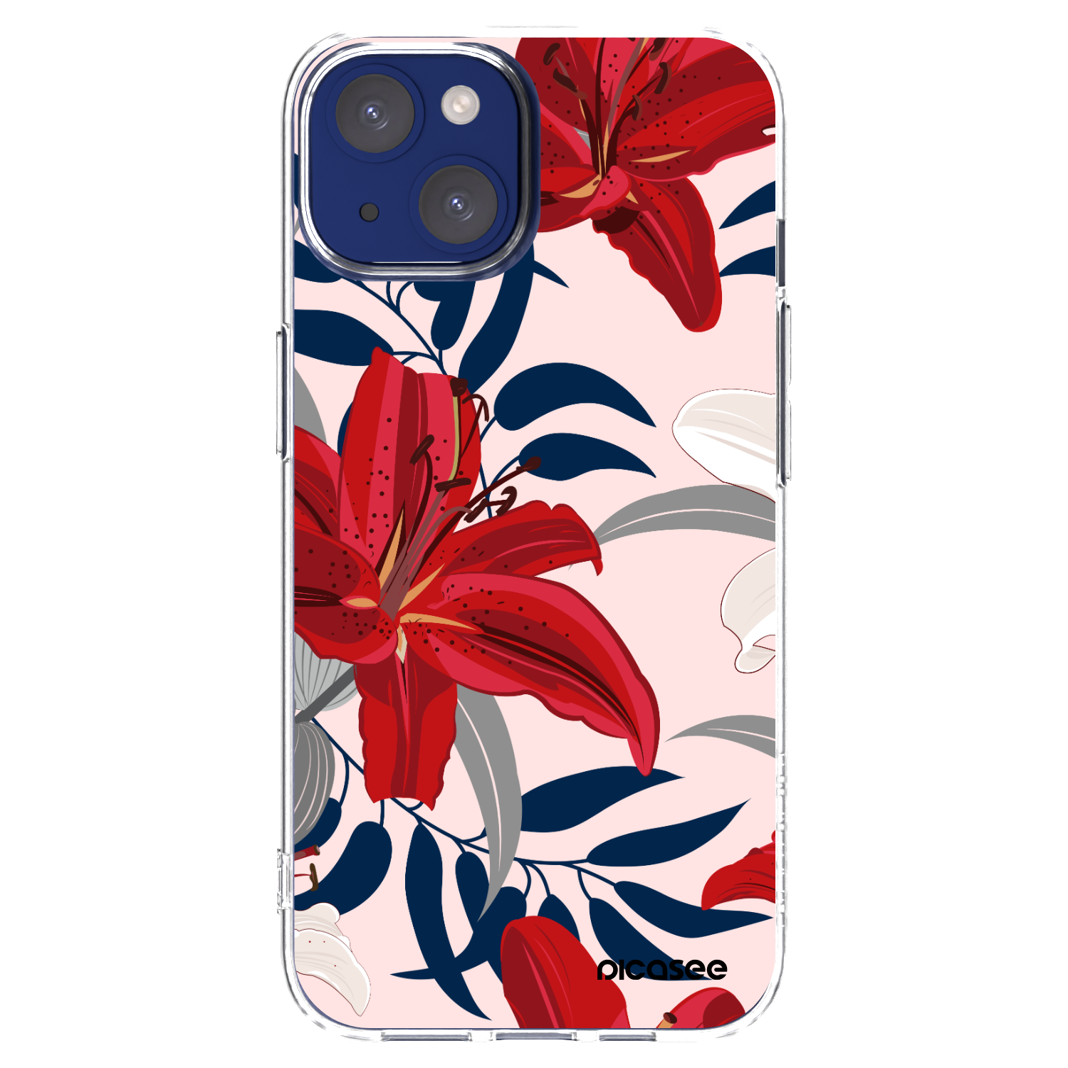 Picasee Apple iPhone 14 Hülle - Transparentes Silikon - Red Lily