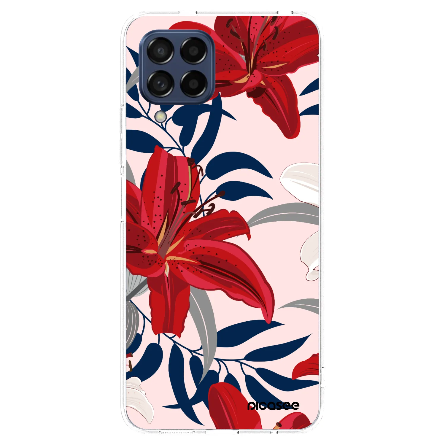 Picasee Samsung Galaxy M53 5G Hülle - Transparentes Silikon - Red Lily